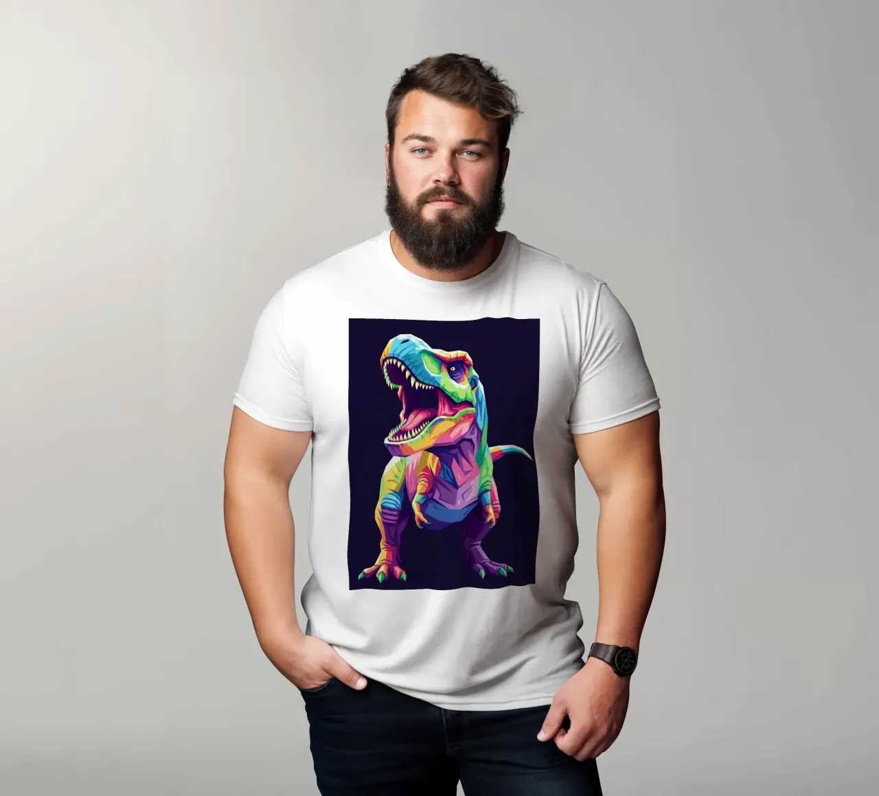 T-REX colorato pop art t-shirt da Wild Life studio