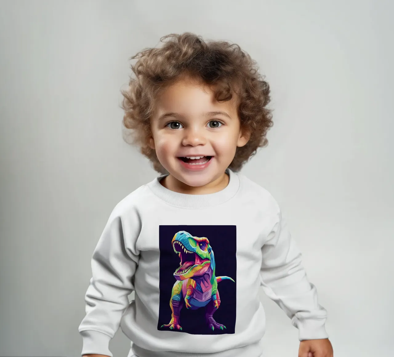 T-REX colorato pop art felpa neonato da Wild Life studio