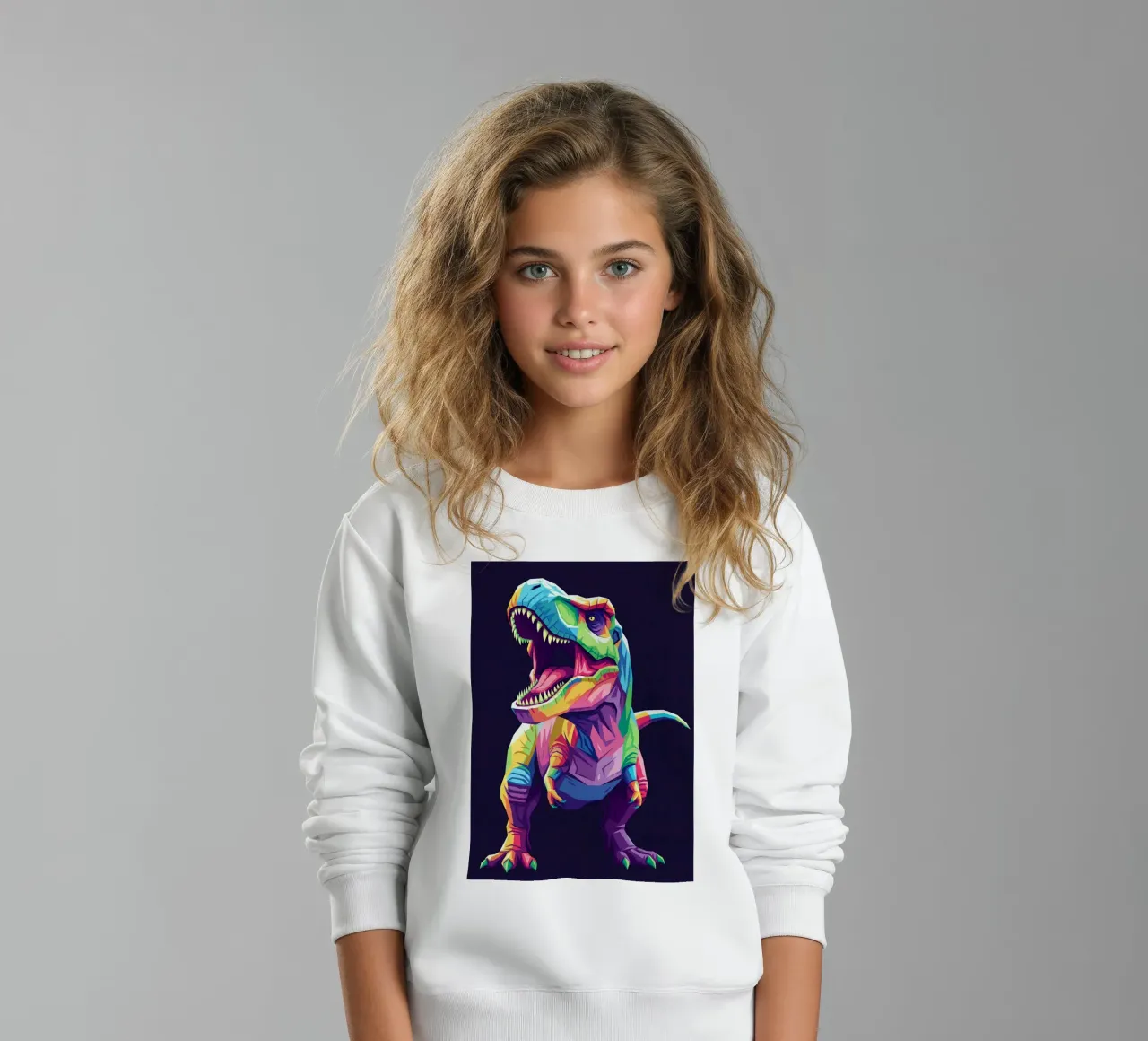 T-REX colorato pop art felpa bambino da Wild Life studio