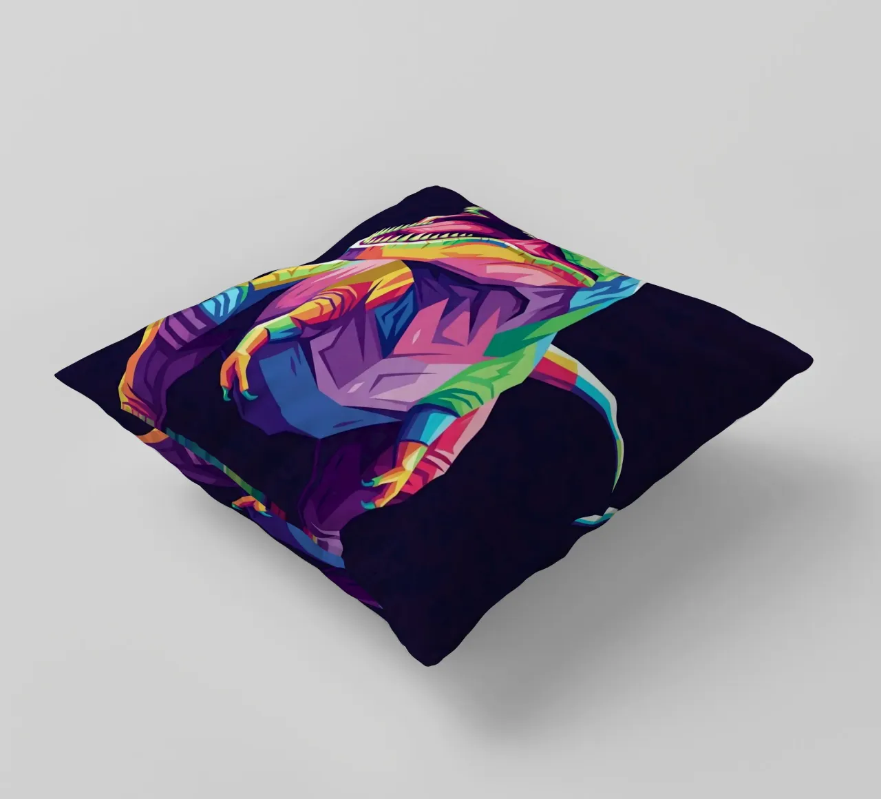 T-REX colorato pop art cuscino da Wild Life studio