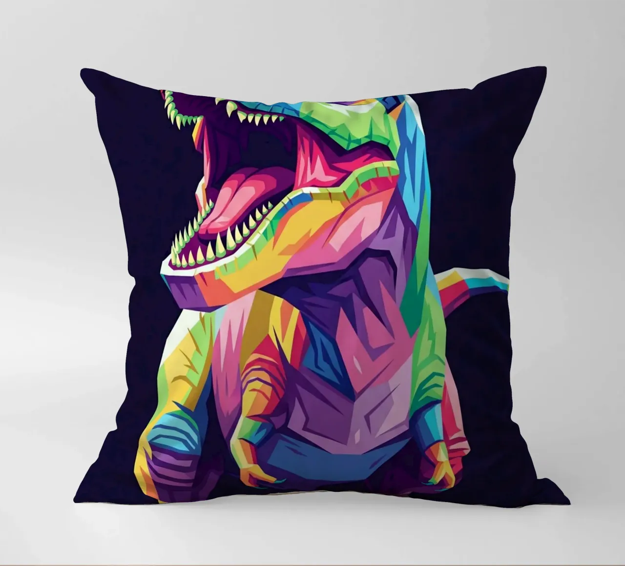 T-REX colorato pop art cuscino da Wild Life studio