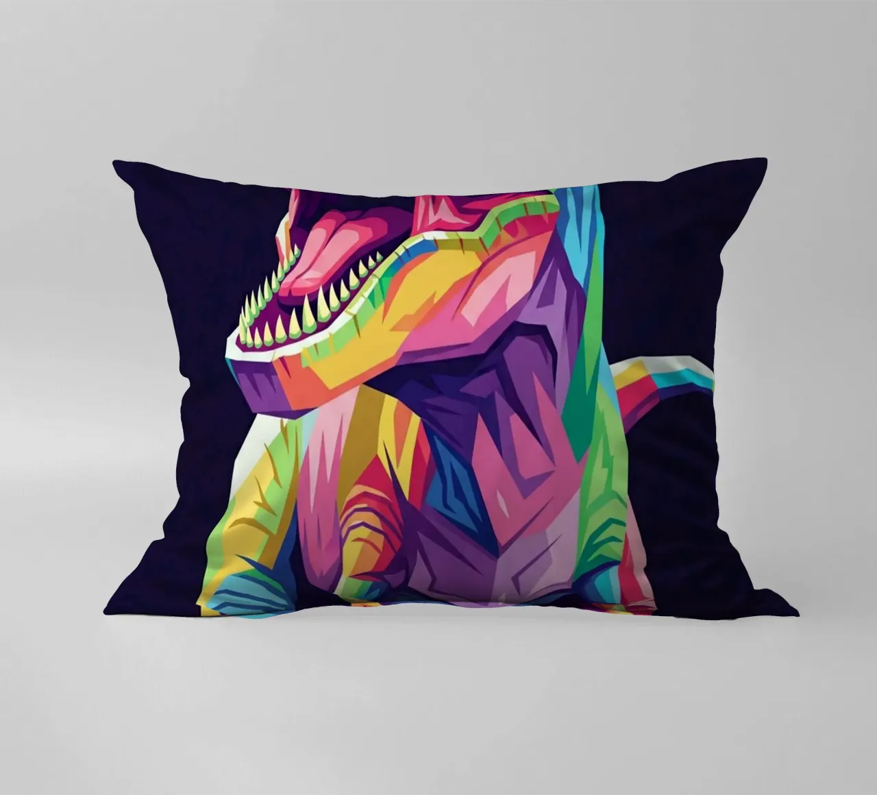 T-REX colorato pop art cuscino da Wild Life studio