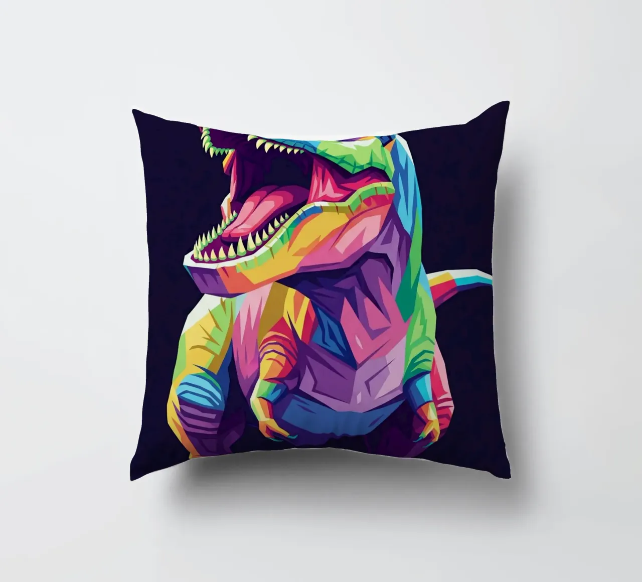 T-REX colorato pop art cuscino da Wild Life studio