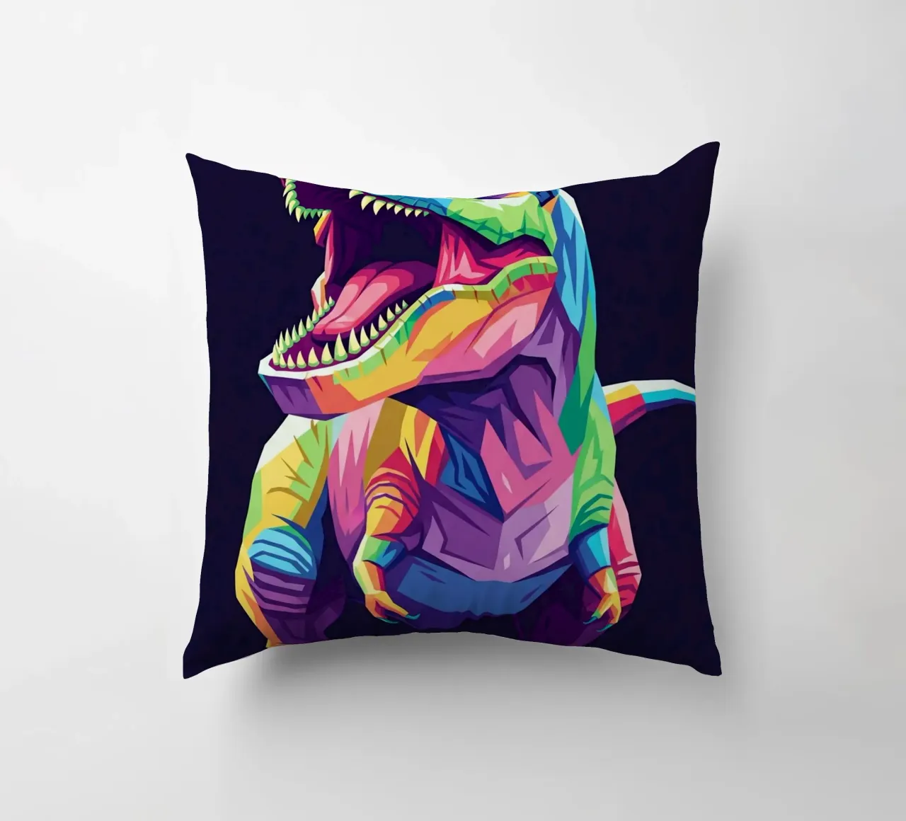 T-REX colorato pop art cuscino da Wild Life studio