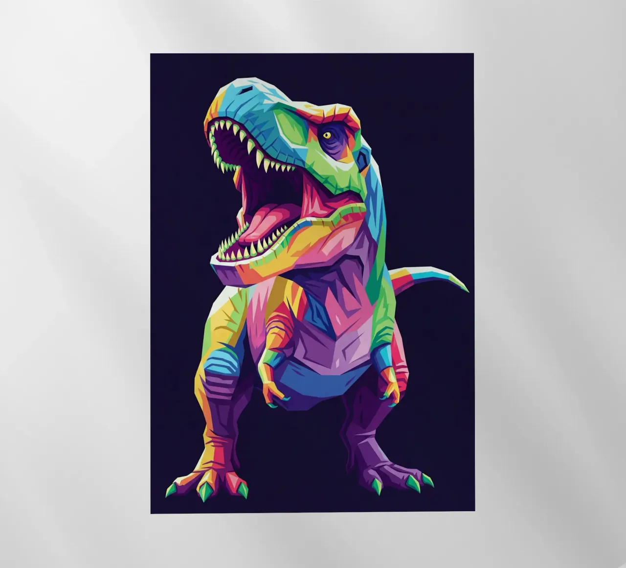T-REX colorato pop art pellicola backlit da Wild Life studio