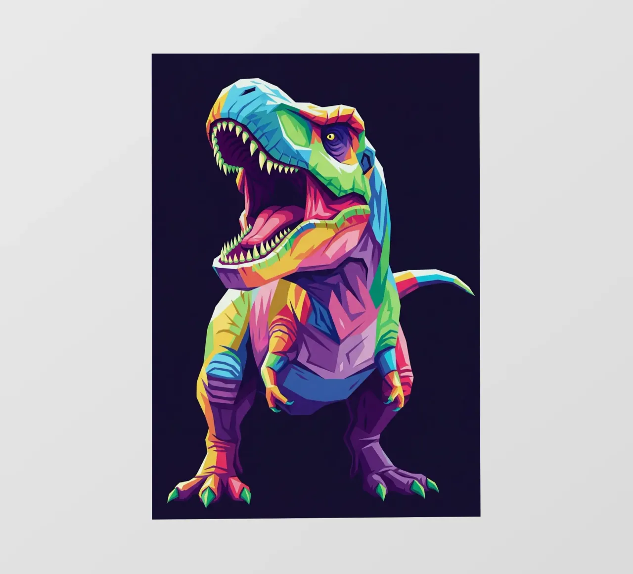 T-REX colorato pop art pellicola backlit da Wild Life studio