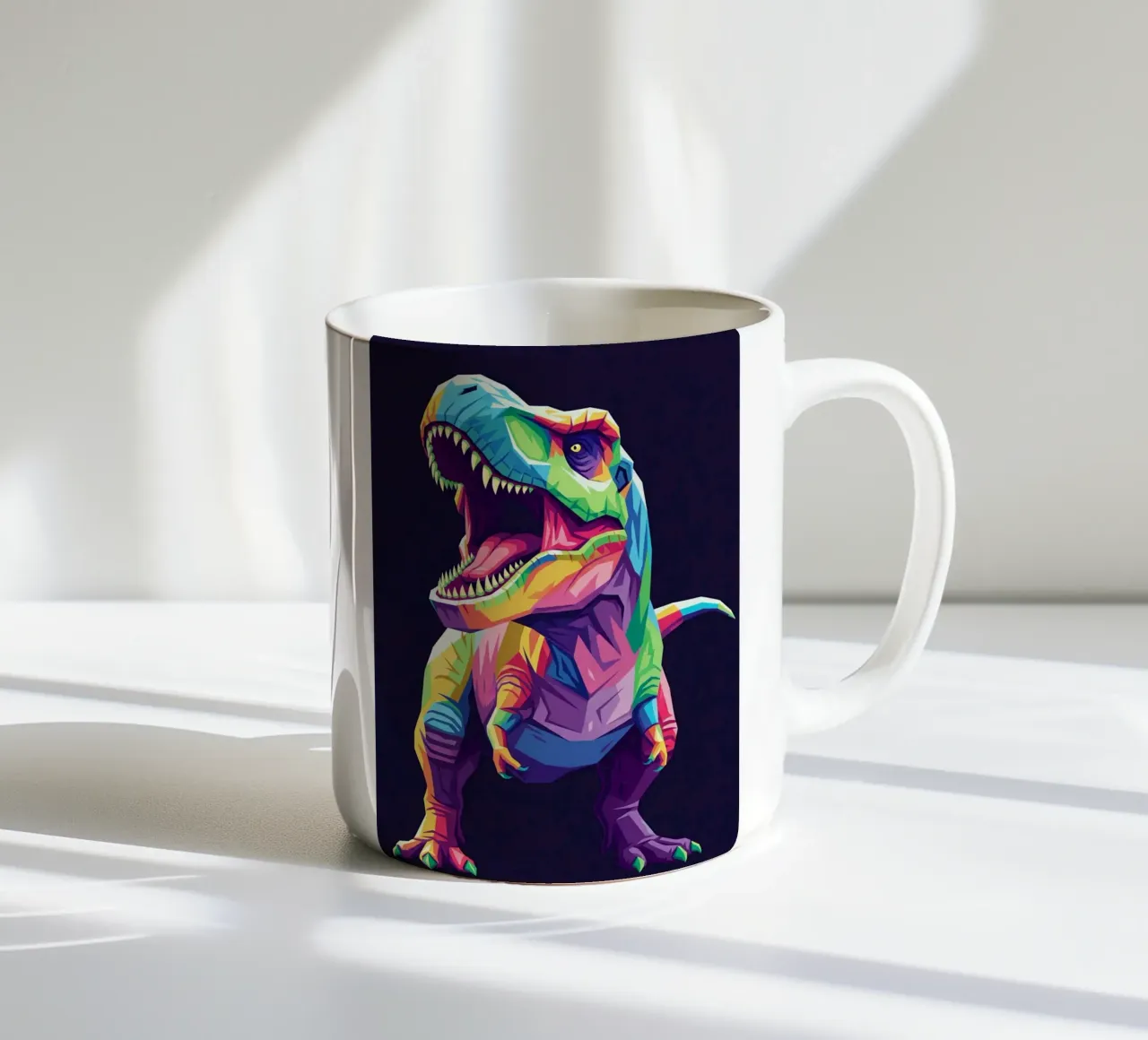 T-REX colorato pop art tazza in ceramica da Wild Life studio