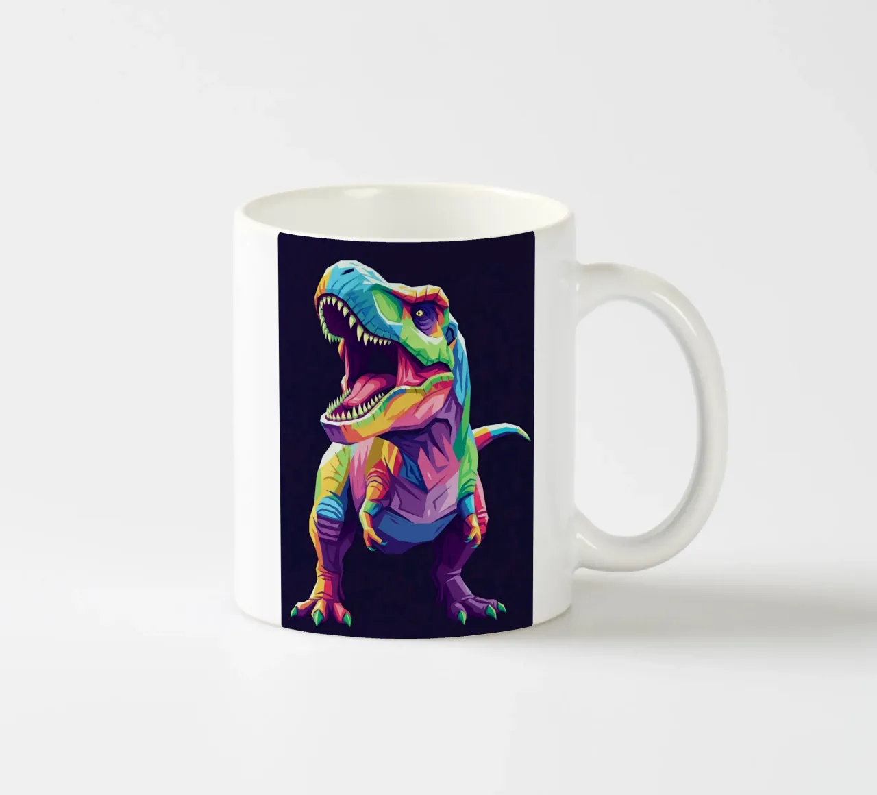 T-REX colorato pop art tazza in ceramica da Wild Life studio