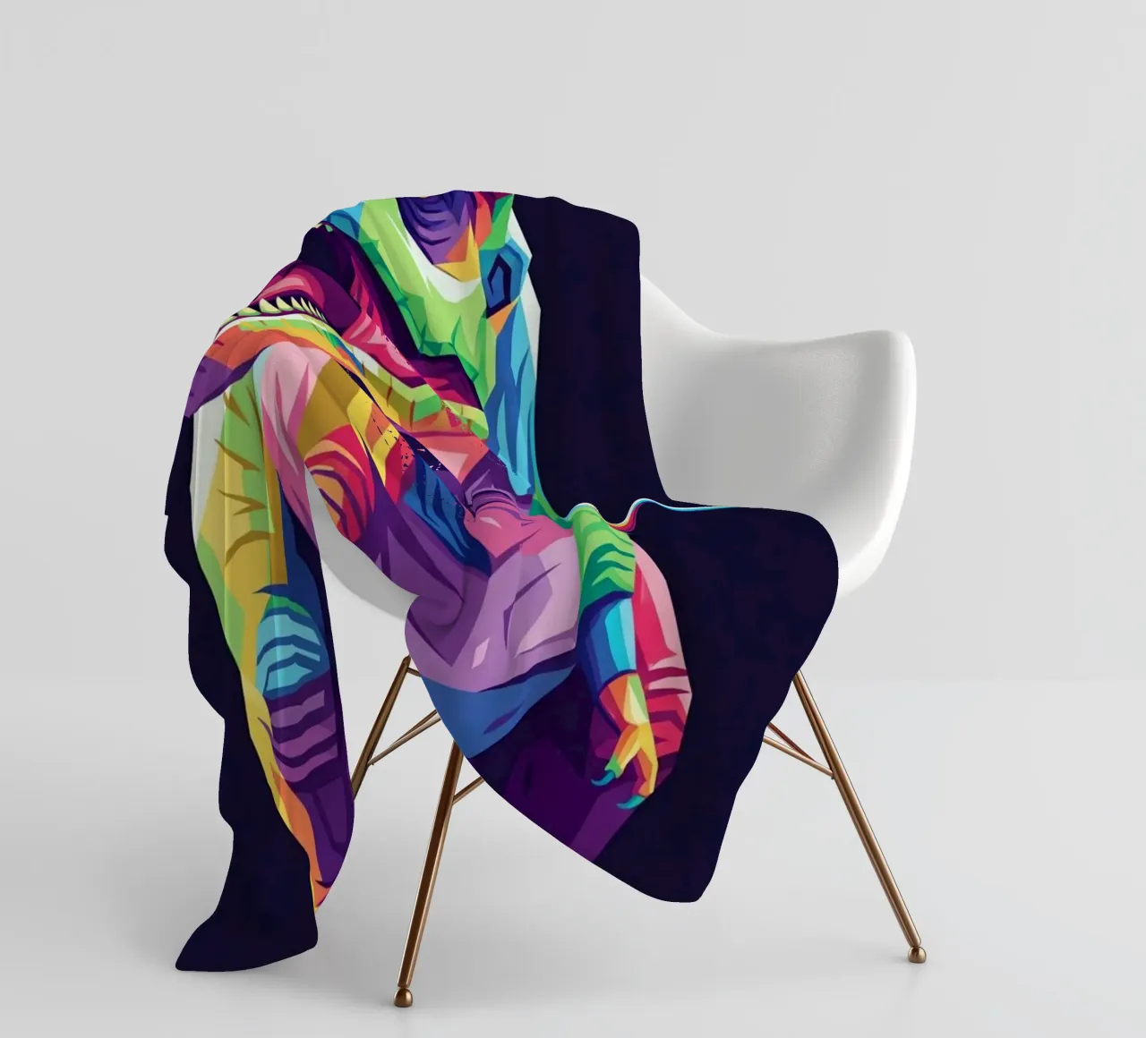 T-REX colorato pop art coperta in pile da Wild Life studio