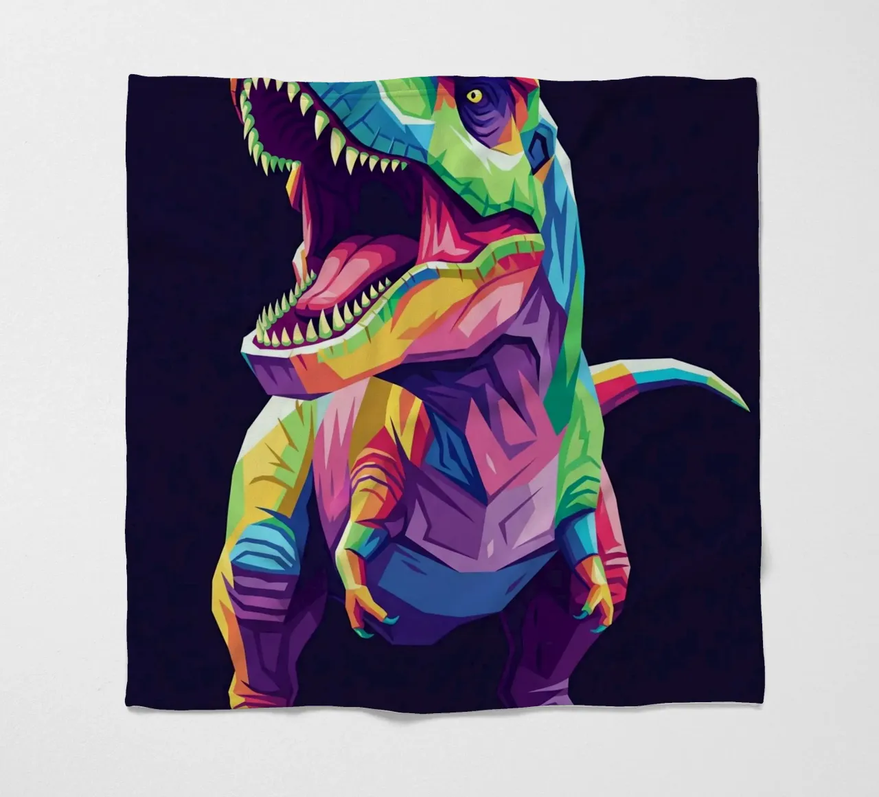 T-REX colorato pop art coperta in pile da Wild Life studio