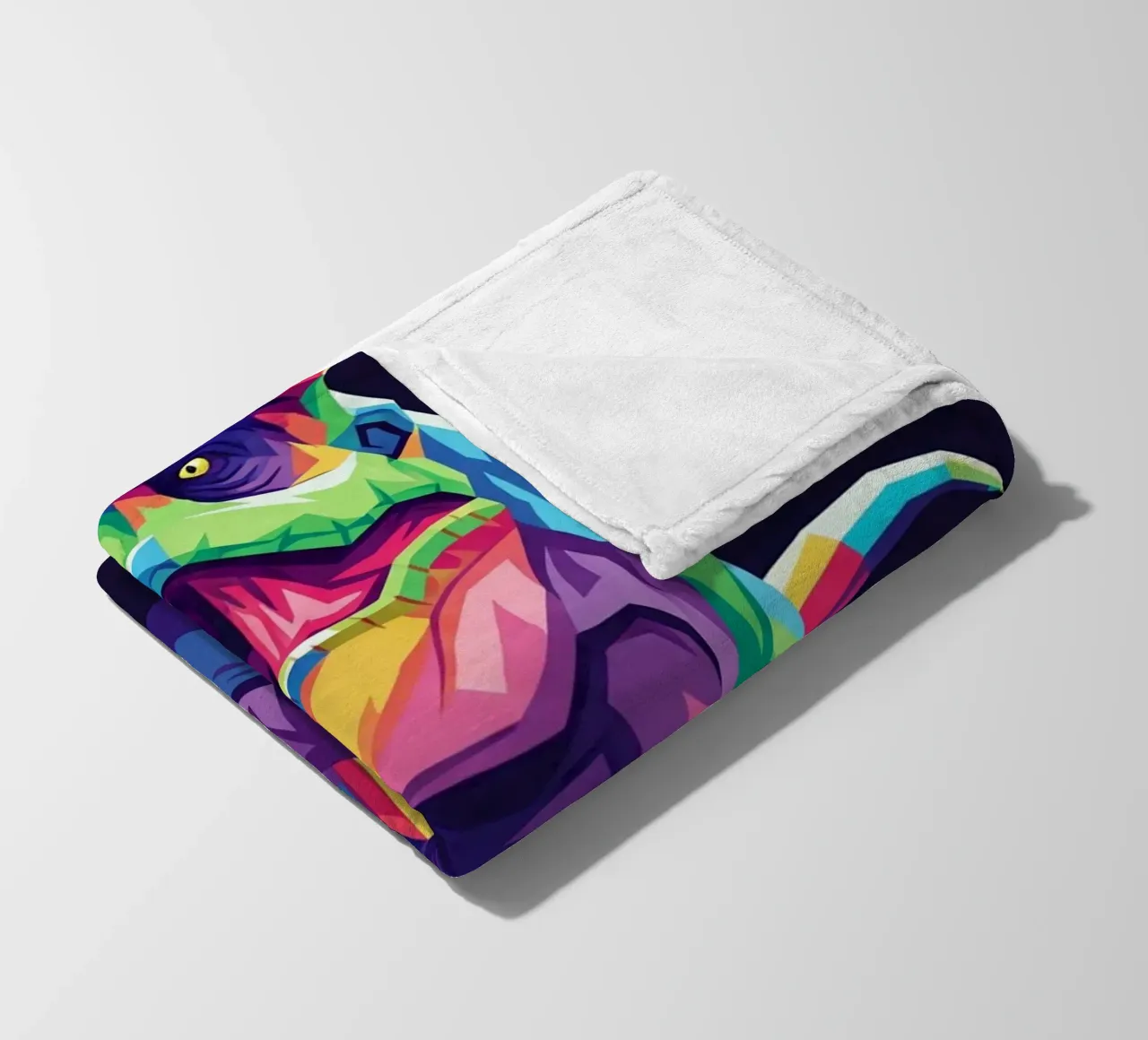 T-REX colorato pop art coperta in pile da Wild Life studio
