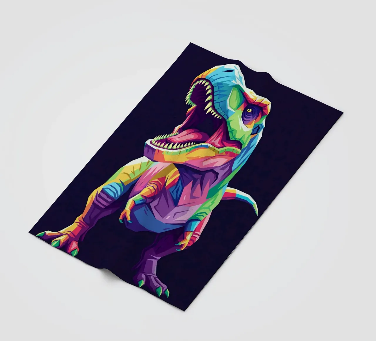 T-REX colorato pop art coperta in pile da Wild Life studio