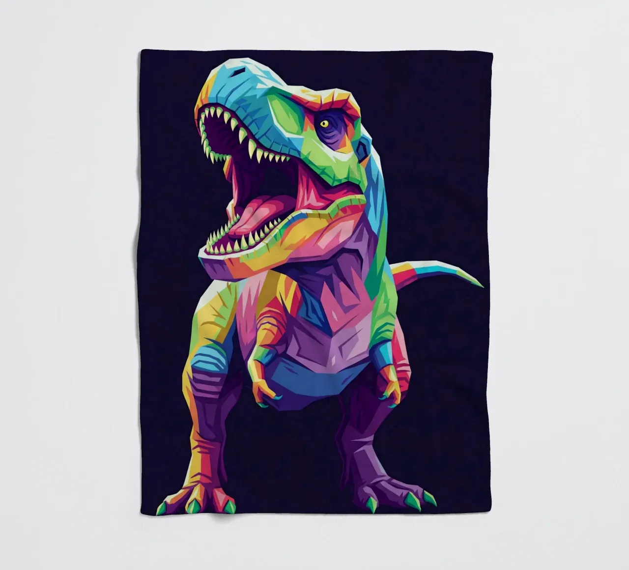 T-REX colorato pop art coperta in pile da Wild Life studio