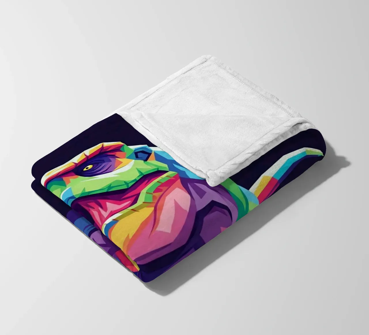 T-REX colorato pop art coperta in pile da Wild Life studio