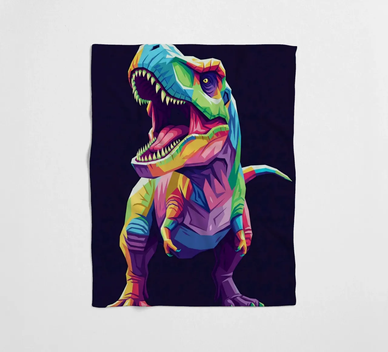 T-REX colorato pop art coperta in pile da Wild Life studio