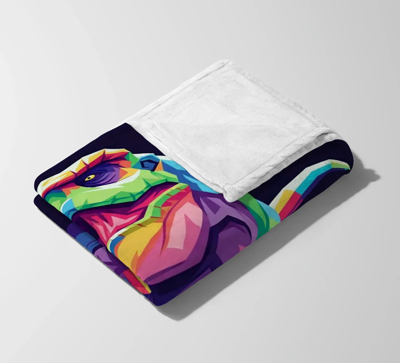 T-REX colorato pop art coperta in pile da Wild Life studio