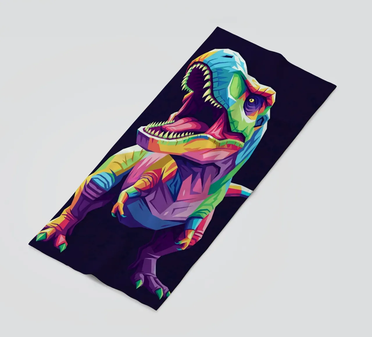 T-REX colorato pop art telo mare da Wild Life studio