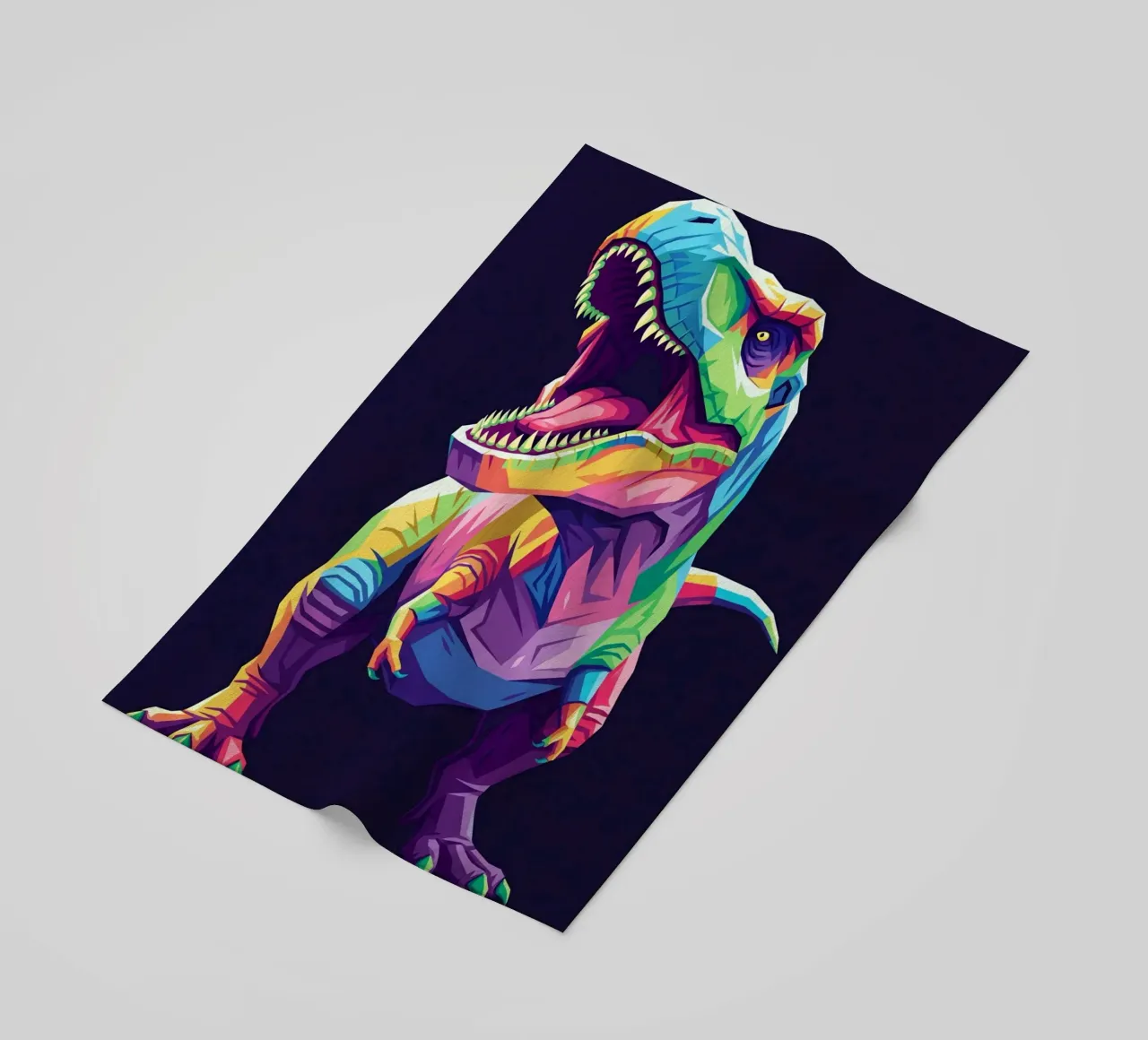 T-REX colorato pop art telo mare da Wild Life studio