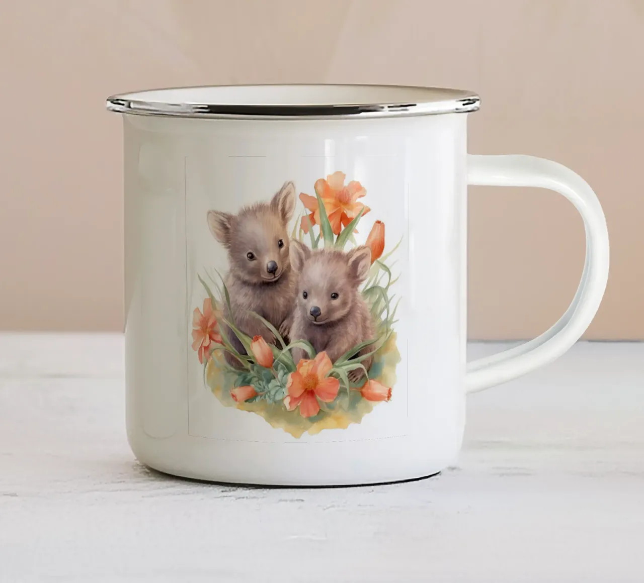 Piccoli vombati tazza in smalto da Happy Littles