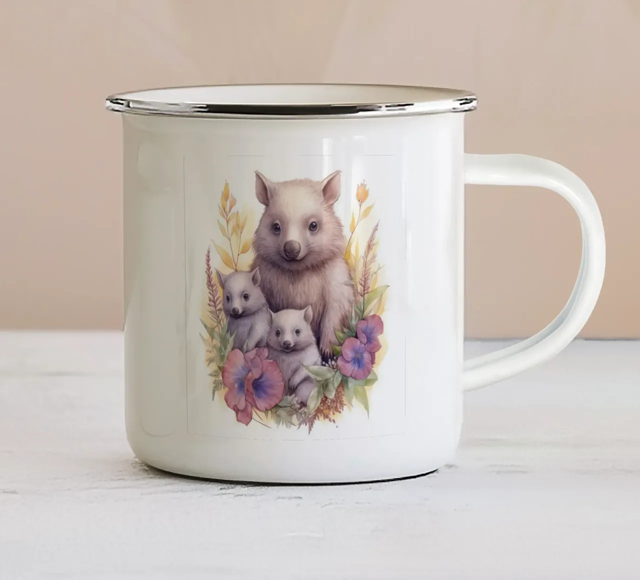 Piccoli vombati tazza in smalto da Happy Littles