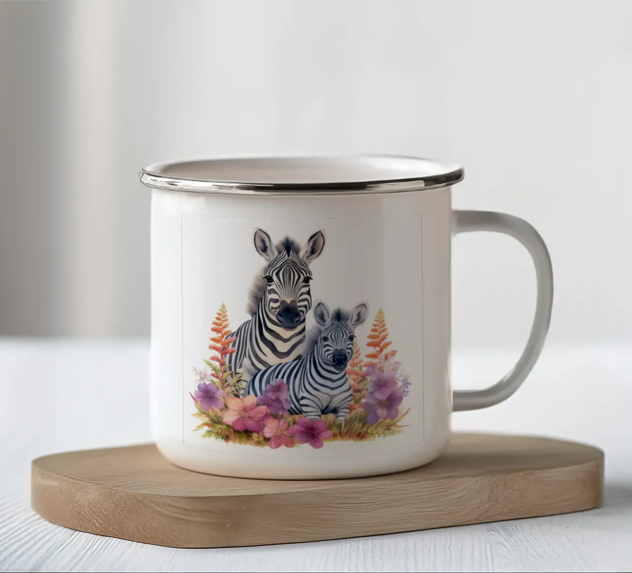 Baby zebre tazza in smalto da Happy Littles