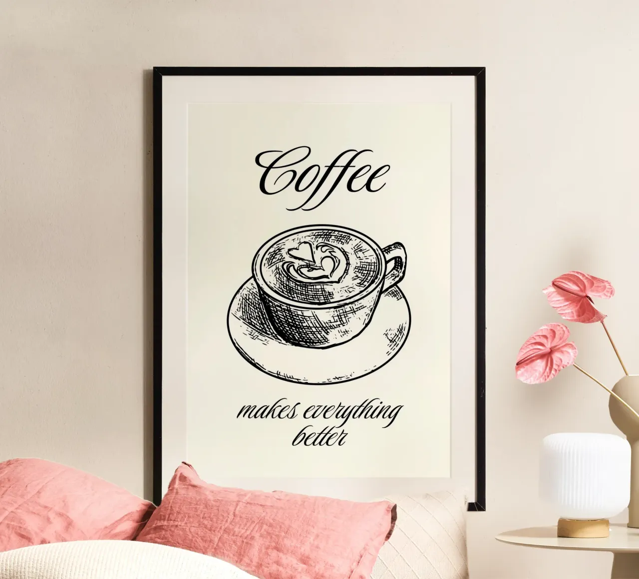 Coffee makes everything better carta hahnemühle da PinkCandyWalls