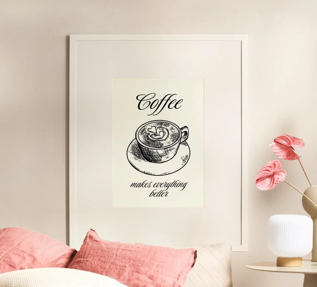 Coffee makes everything better carta hahnemühle da PinkCandyWalls