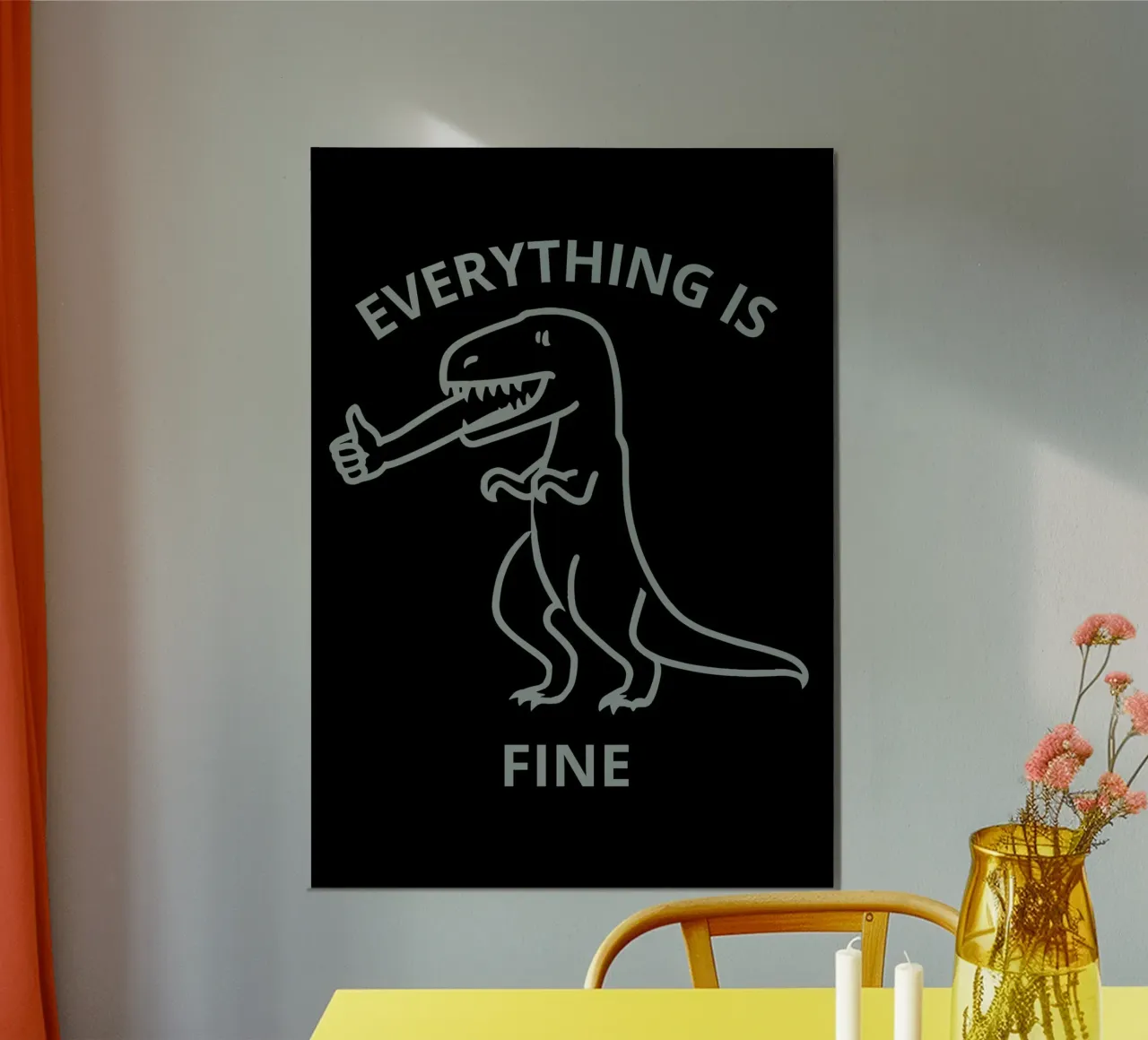 Everything is Fine T-Rex carta hahnemühle da ramosashop