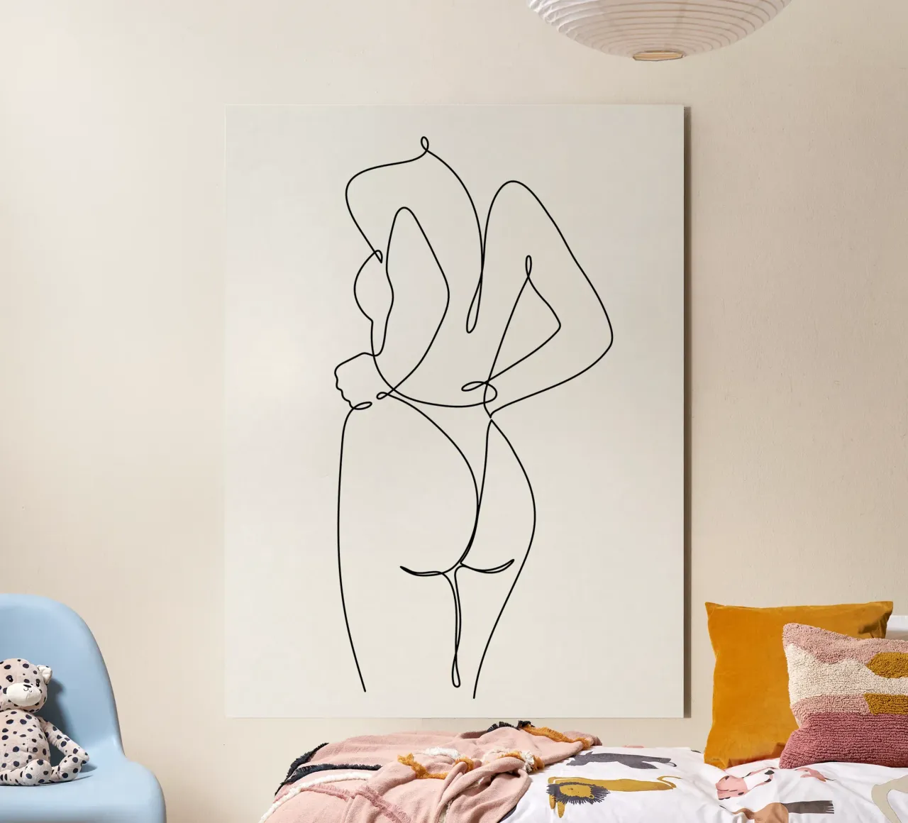 Line art di una donna alluminio dibond da Craig Harris