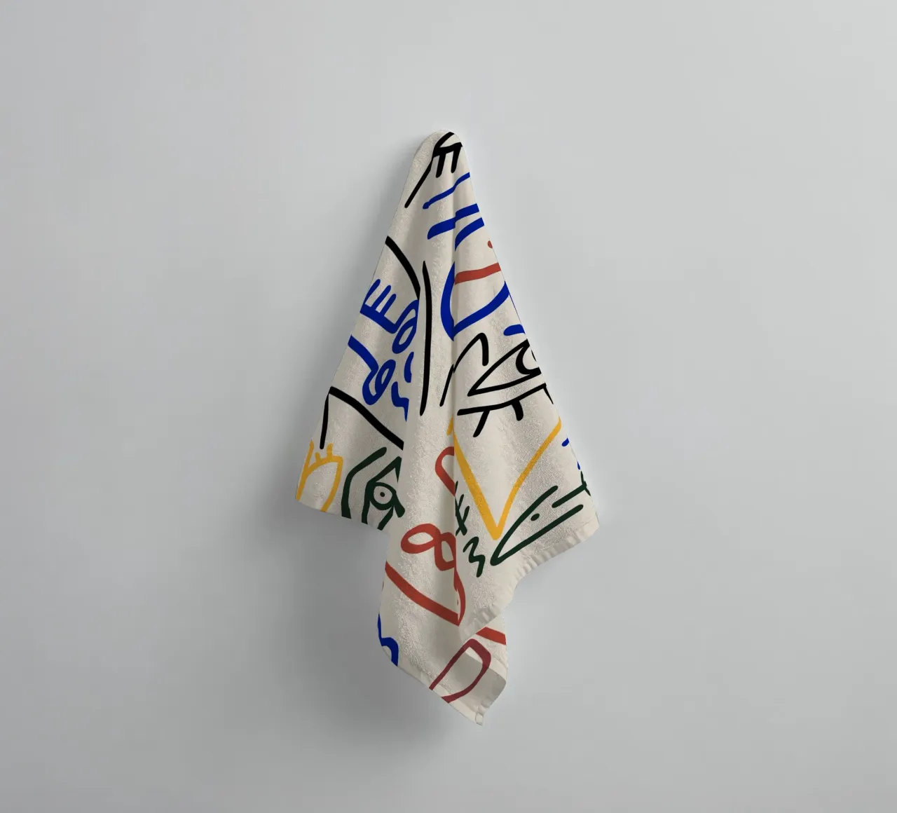 Maximalist line art 13 towel by Little Dean