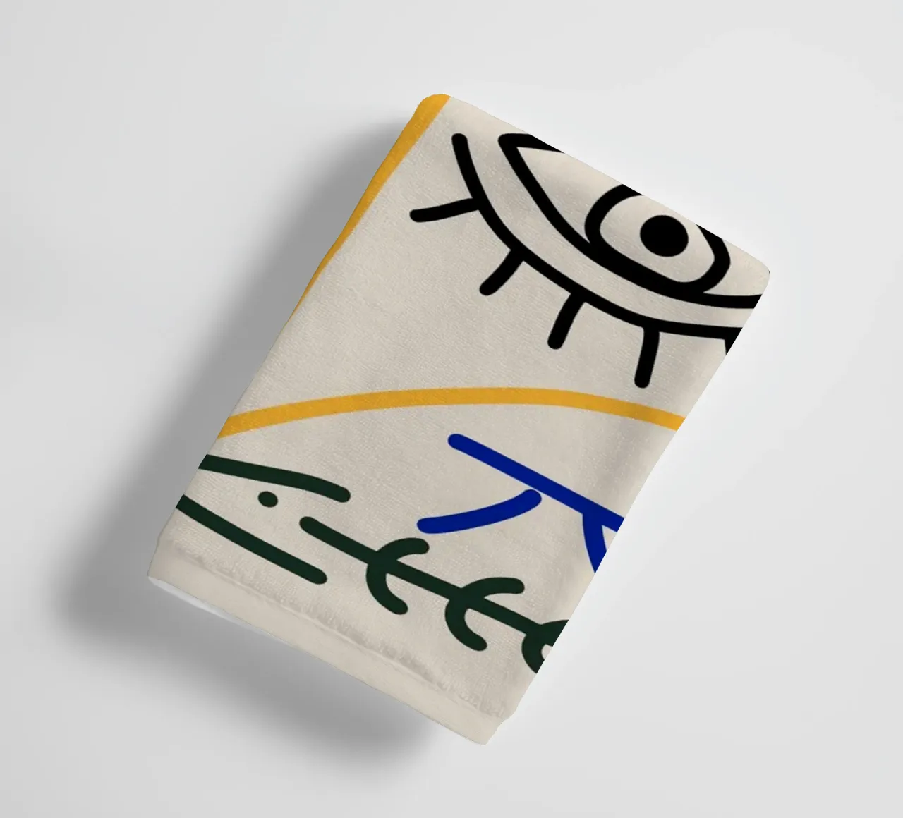 Maximalist line art 13 towel by Little Dean