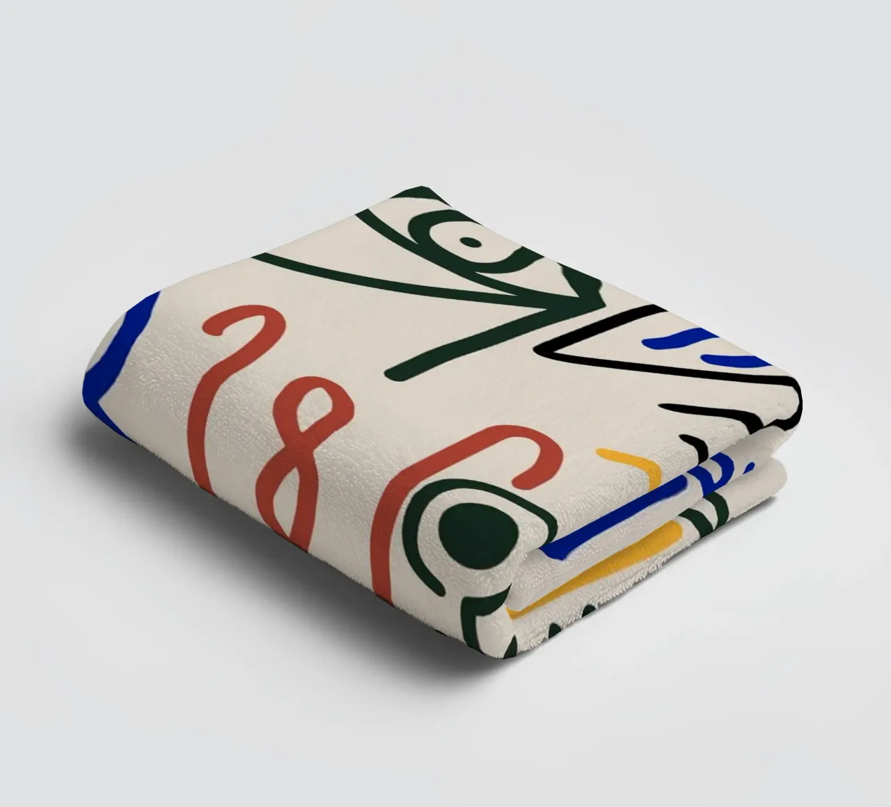 Maximalist line art 13 towel by Little Dean