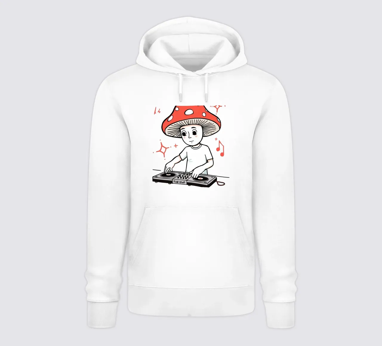 DJ con la testa a fungo felpa con cappuccio da DesignDoodle
