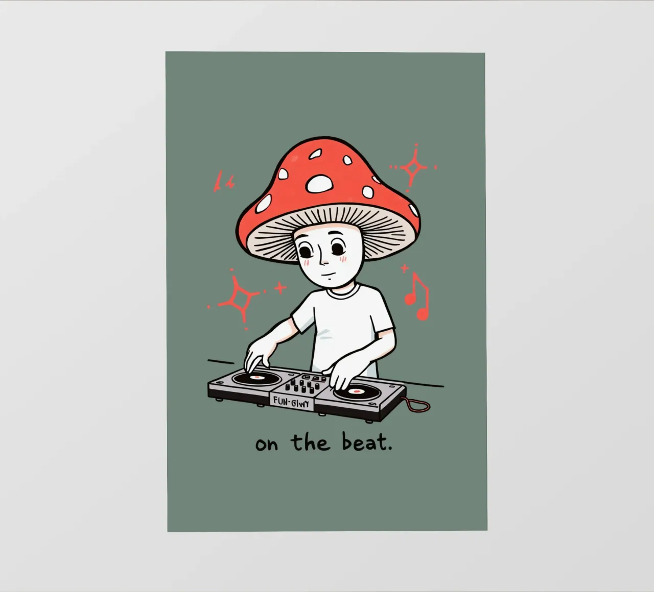 DJ con la testa a fungo pellicola backlit da DesignDoodle