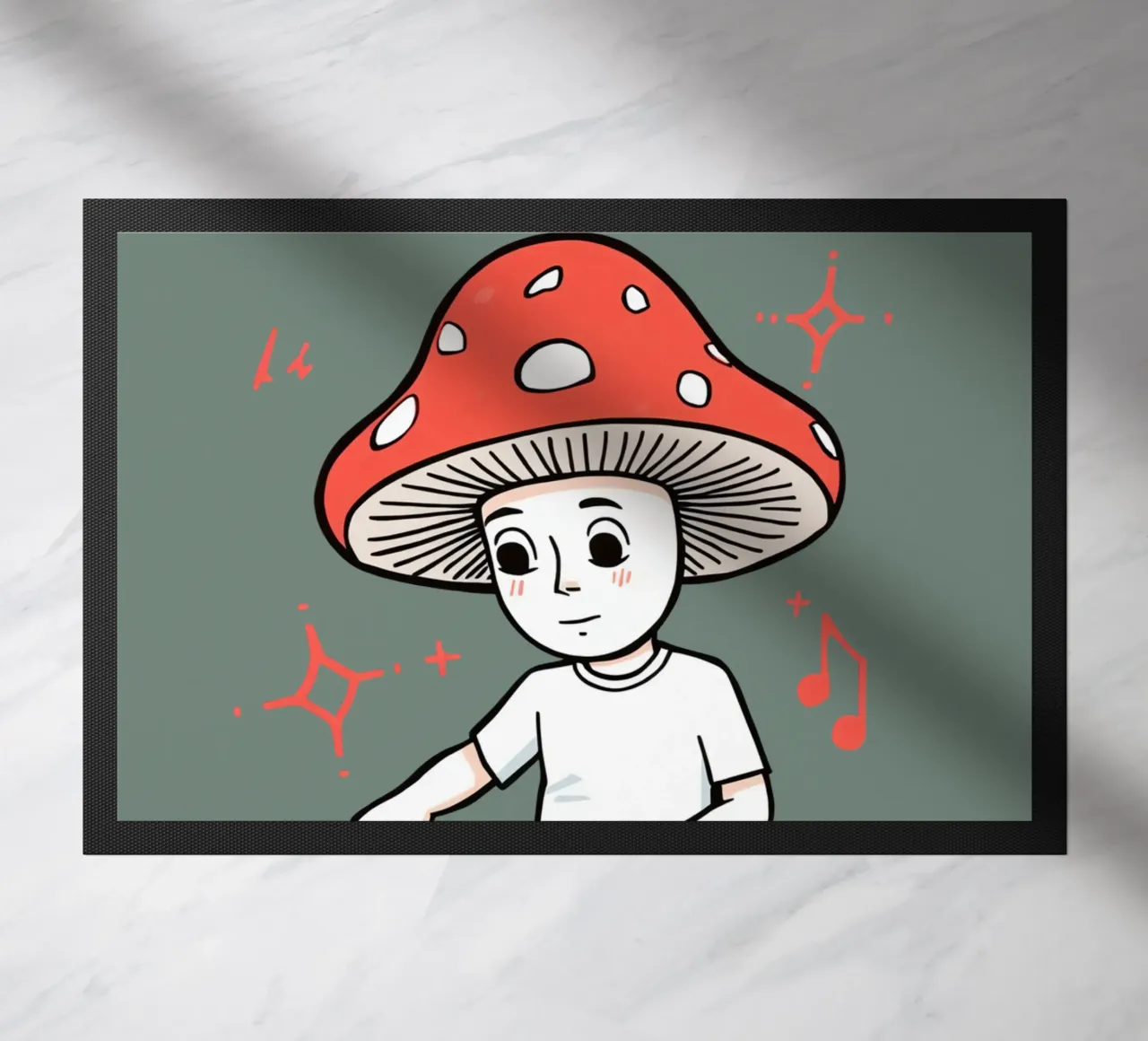 DJ con la testa a fungo zerbino da DesignDoodle