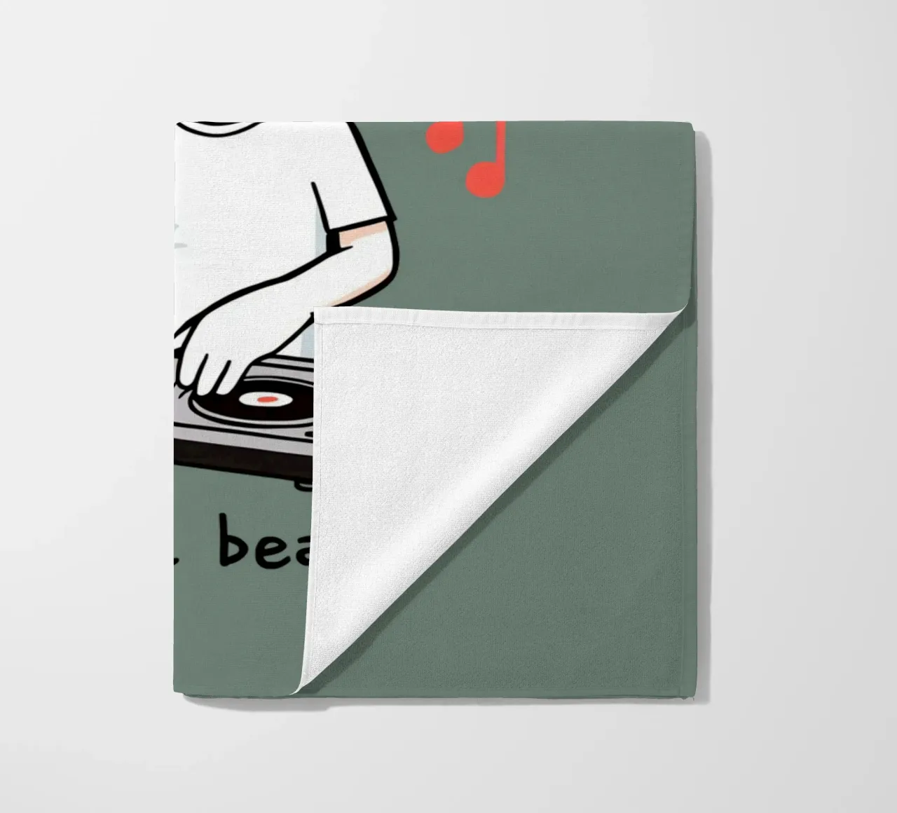 DJ con la testa a fungo telo mare da DesignDoodle