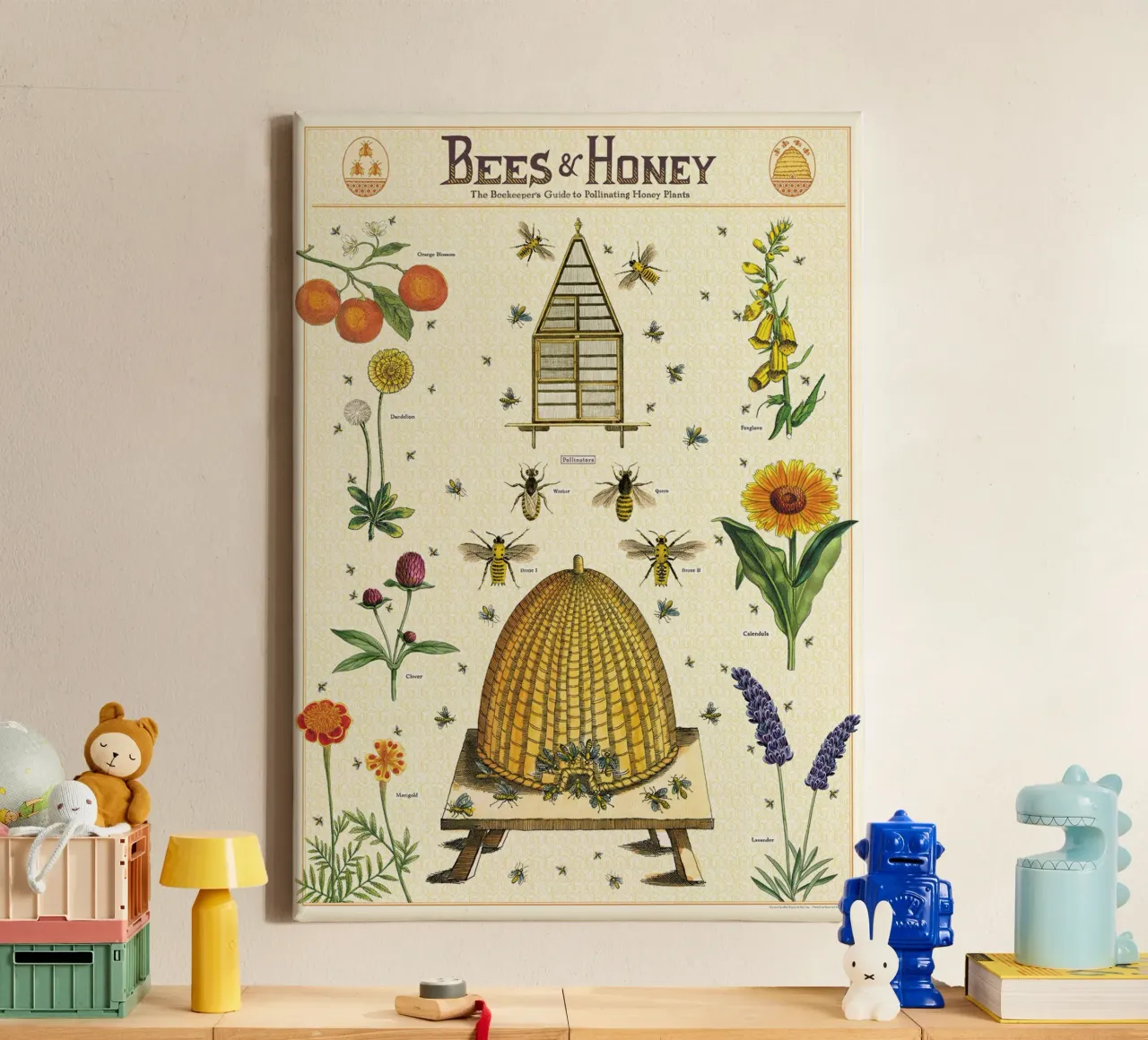 Bijen en honing canvas van Isaac Murray