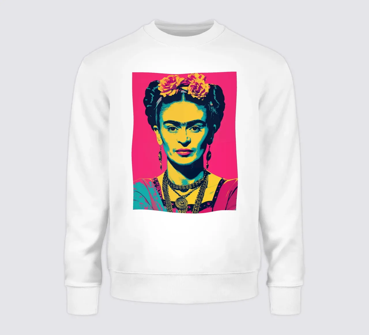 Frida Kahlo Pink Pop Art felpa da Autofocus