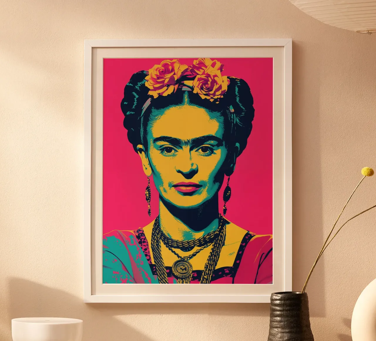 Frida Kahlo Pink Pop Art carta hahnemühle da Autofocus
