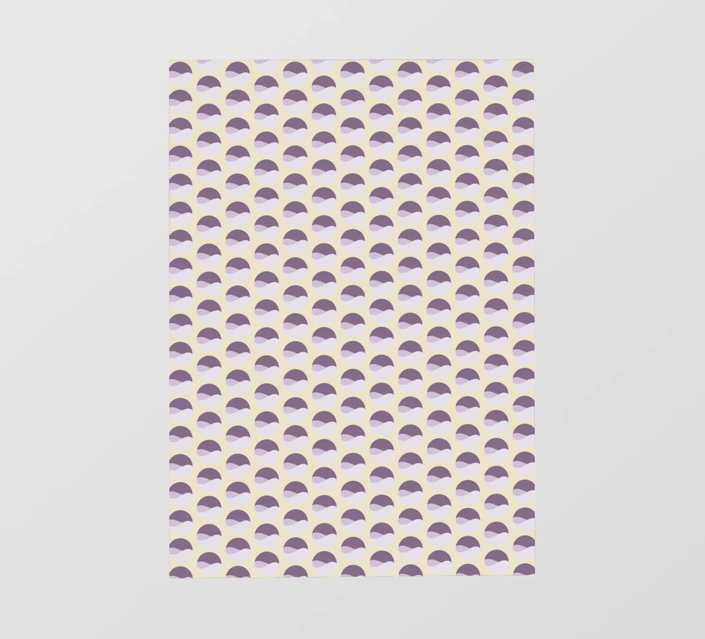 Wavy Circle Pattern (Pastel Violet on Beige) fotobehang van kathrinmay