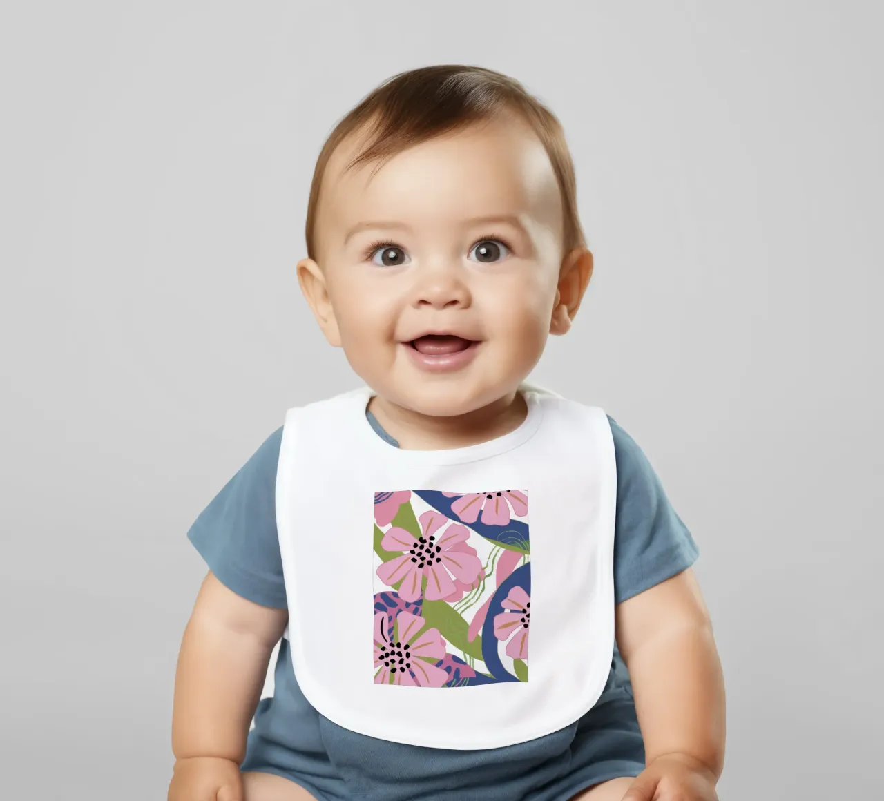 Pink Poppy Pattern bavaglino da Kala Martir