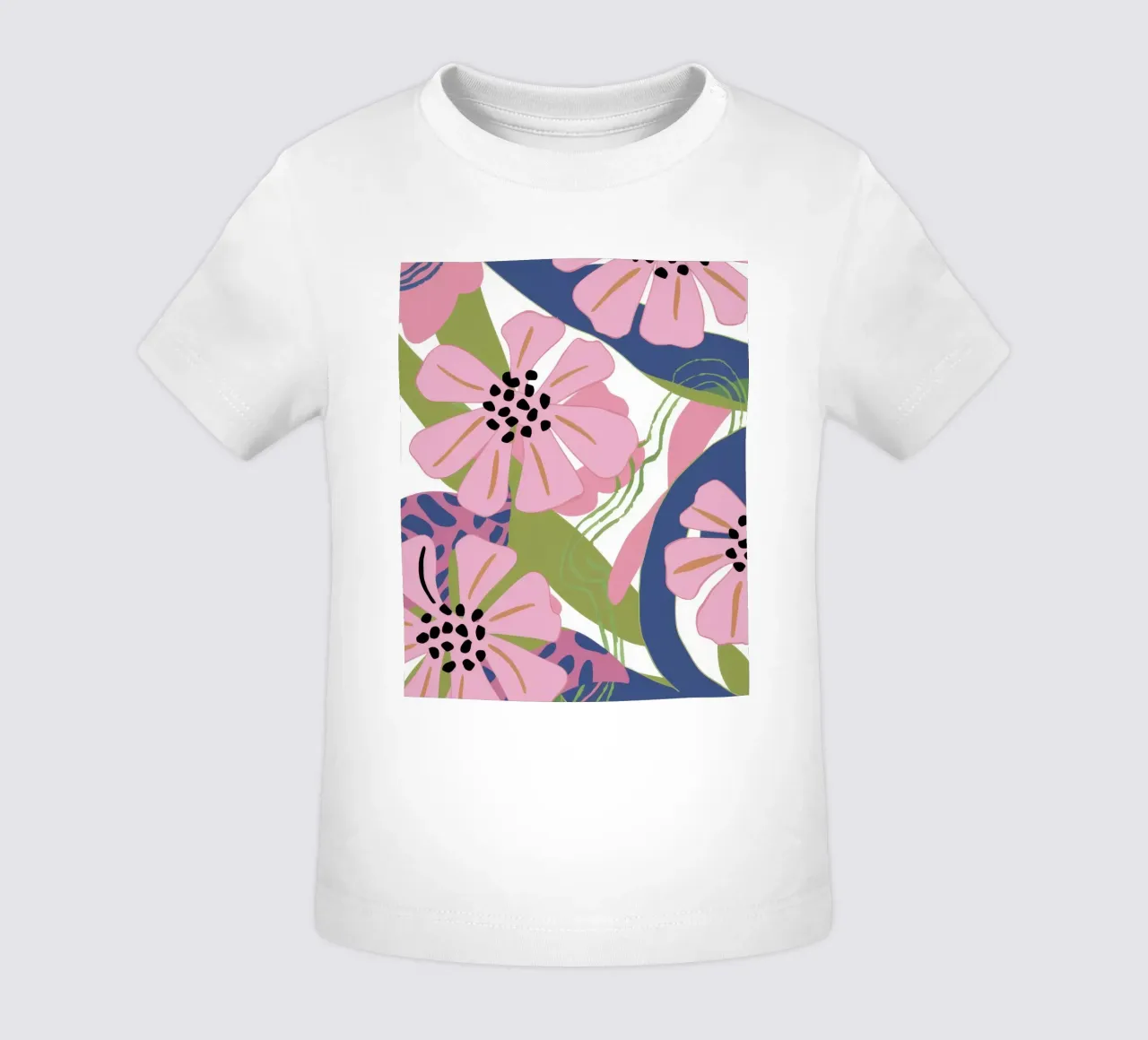 Pink Poppy Pattern maglietta neonato da Kala Martir