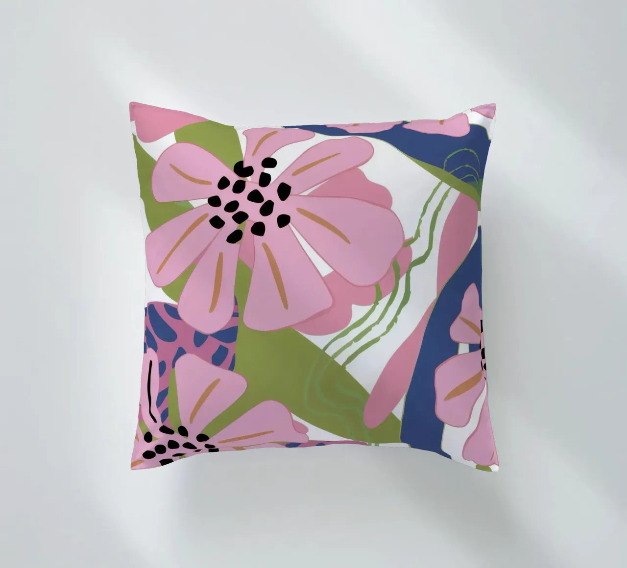 Pink Poppy Pattern cuscino da Kala Martir