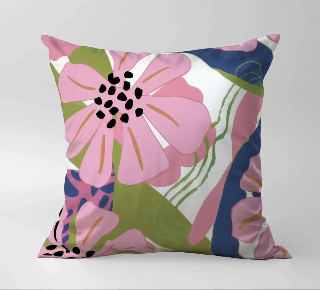 Pink Poppy Pattern cuscino da Kala Martir