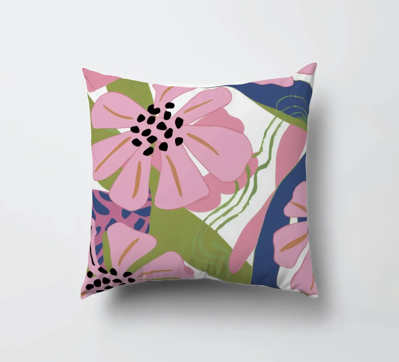 Pink Poppy Pattern cuscino da Kala Martir