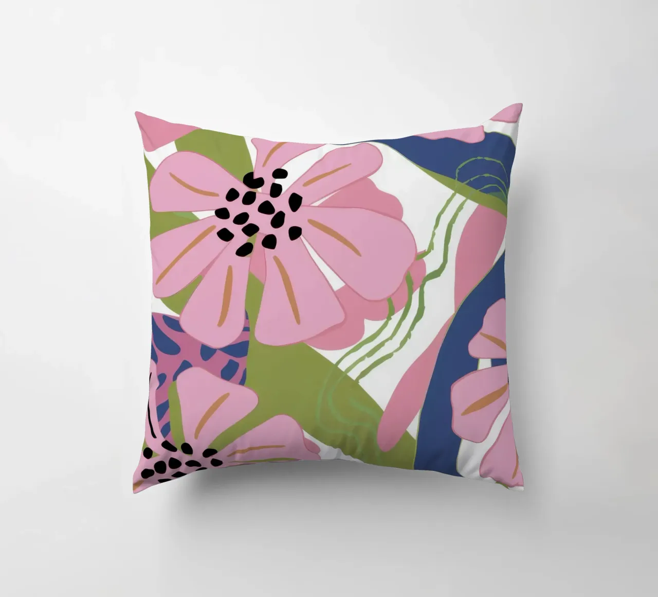 Pink Poppy Pattern cuscino da Kala Martir