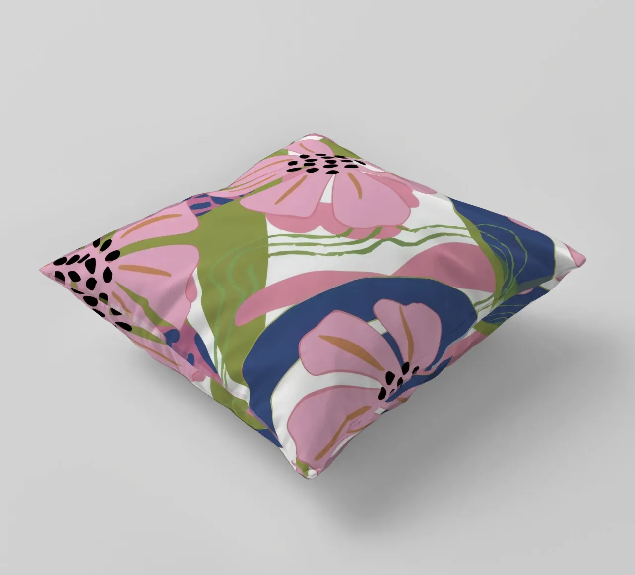 Pink Poppy Pattern cuscino da Kala Martir