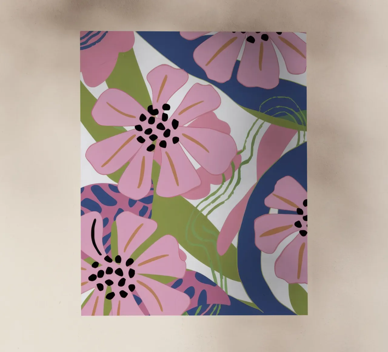 Pink Poppy Pattern pellicola backlit da Kala Martir