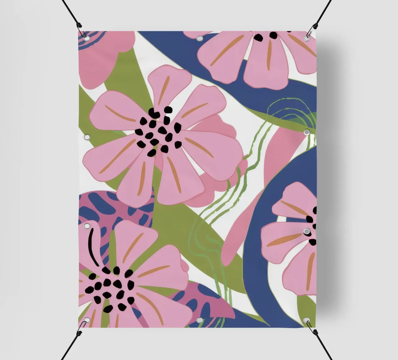 Pink Poppy Pattern telo in pvc da Kala Martir