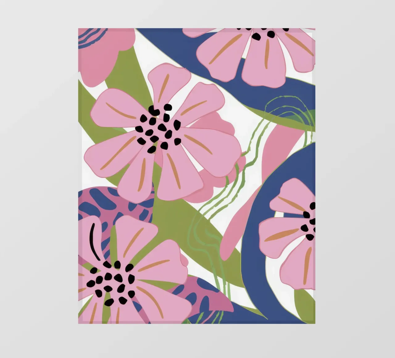 Pink Poppy Pattern telo in pvc da Kala Martir